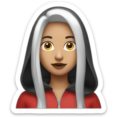 red-ridding-hood-long-straight-black-hair-with-white-streak-hair sticker