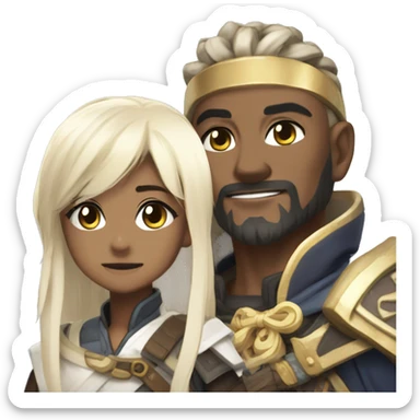 wanderer and sethos from genshin impact sticker