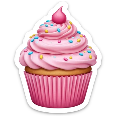 Cupcake with pink icing sticker