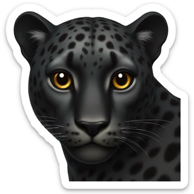 winged black leopard sticker