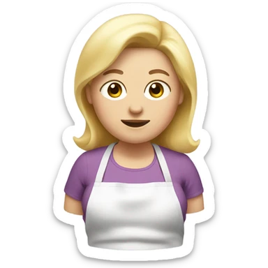 fat woman cooking white with blonde straight hai sticker
