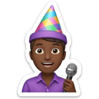 microphone for group karaoke with people sticker