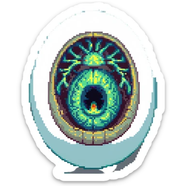 cranial, eye, MRI, SCAN, egg, embryonic, inside of glass egg, alien, eerie, otherworldly sticker