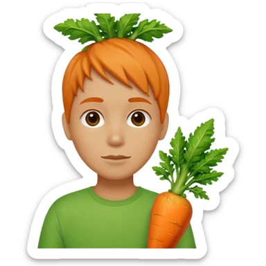 green carrot with shirt sticker