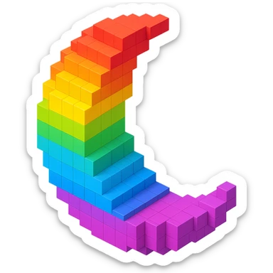 Rainbow Moon sticker