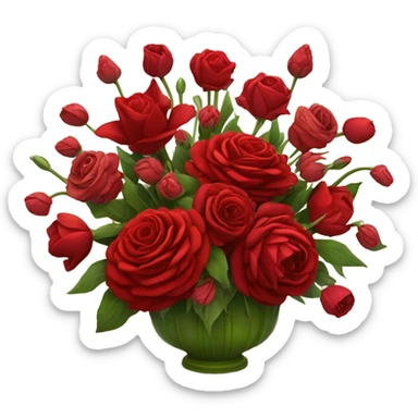 Red bouqet flowers sticker