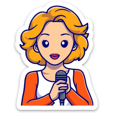 Kylie Minogue pop singer with microphone sticker