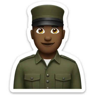 Men black military army With cap sticker