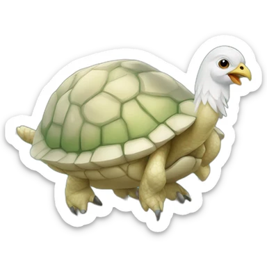 Tortuga y pollo abrazados sticker