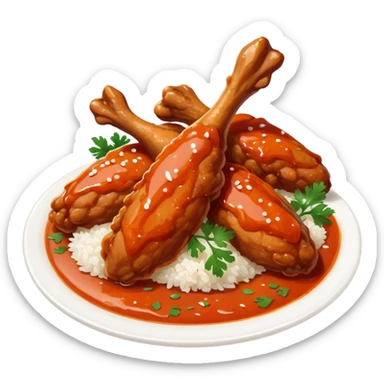 chicken wings buffalo with rice sticker