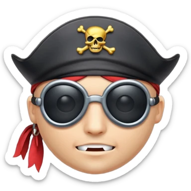 pirate eyepatch object icon, black eyepatch with strap, 3D cartoon, mobile game icon style, centered, clean background, no text, no watermark
 sticker