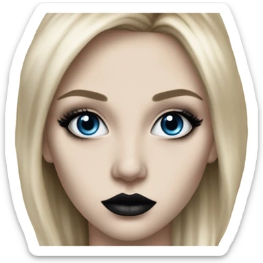 hyper realistic goth blonde blue eyes victoria secret model sticker