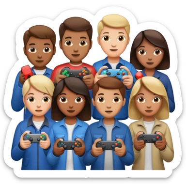 game controller for multiplayer session with people sticker