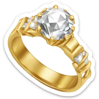 Diamond gold ring sticker