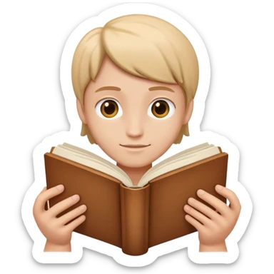 Open  book in hands sticker