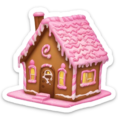 Broken pink gingerbread house sticker