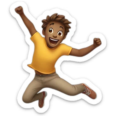 Excited jumping sticker