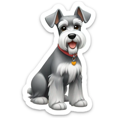 Schnauzer paseando por instituto la Sinia en Parets del Vallès  sticker