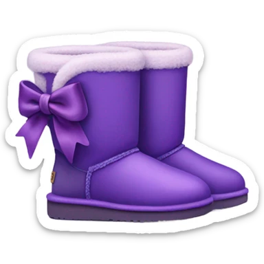 Purple UGG boots with purple bow sticker