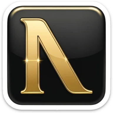 letter N in black and gold sticker