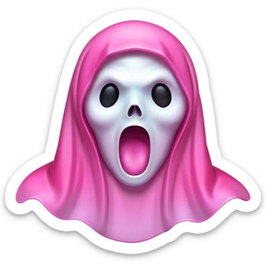 Pink ghostface from Scream movie sticker