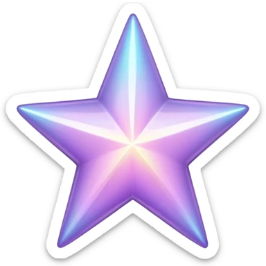 Shiny Iridescent pastel purple star sticker