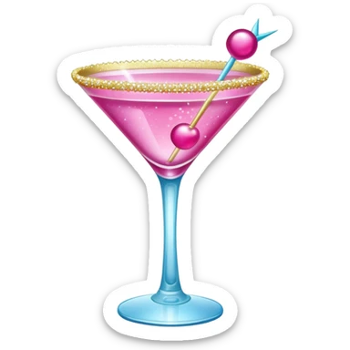 Pink glitter martini  sticker