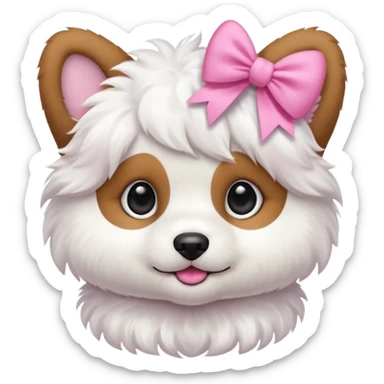 Puppy with pink bows sticker