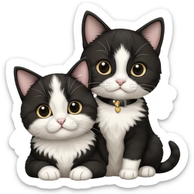 Scottish Tuxedo cat with a baby Scottish Tuxedo cat sticker