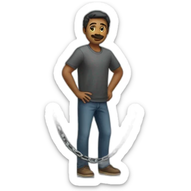 Man standing on a chain sticker