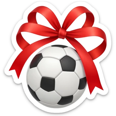 ribbon with small football particle floating sticker