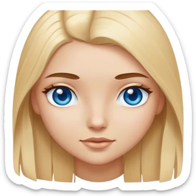 blonde girl with middle long hair and with blue eyes and brown eyed girl with brown long hair  sticker