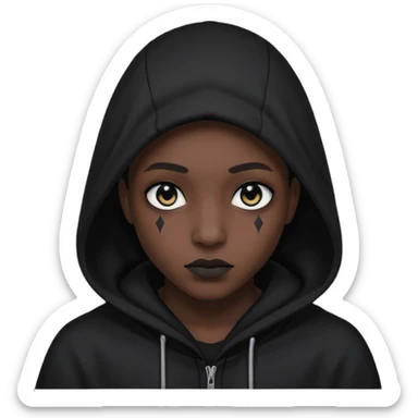 Une personne mystérieuse sous capuche noir avec les yeux noir sticker