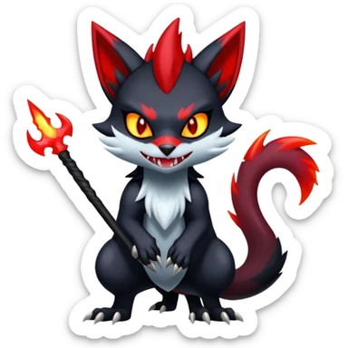 Shiny Dark Exotic Weavile-Darkrai-Torracat-Zangoose-Hybrid-Creature sticker