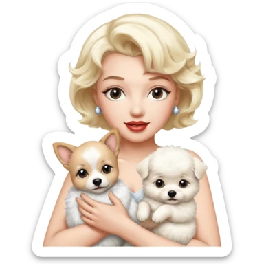 Marilyn Monroe, with cute dog sticker