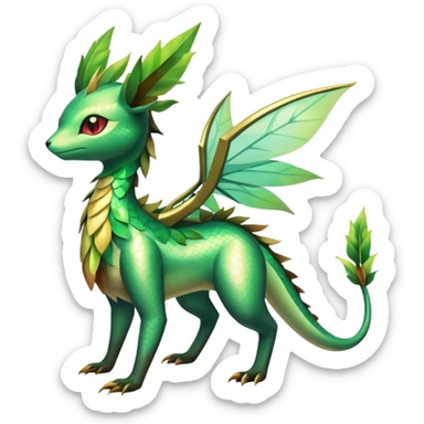 Shiny Exotic Flygon-Drakeon-Leafeon-Hybrid-Creature sticker