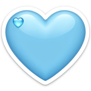 light sky blue heart with blingbling effect sticker