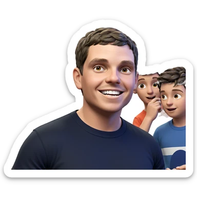 boys having fun indoors sticker