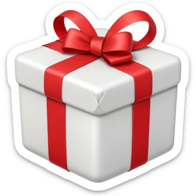 short small rounded cute white present gift sticker