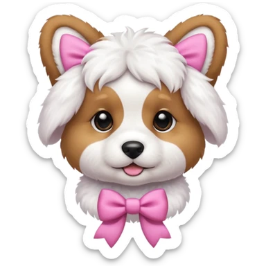 Puppy with pink bows sticker