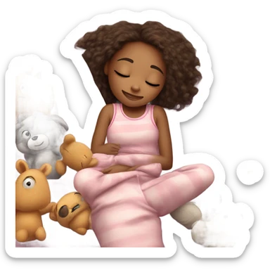 Girl going to sleep sticker