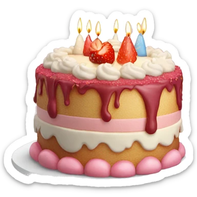 Birthday cake vanilla & strawberry sticker
