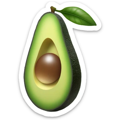 Sliced ​​avocado with a radiant aura. sticker