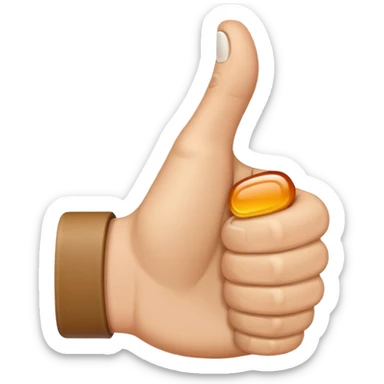Thumbs up but the thumb is bent at 45 degree angle sticker