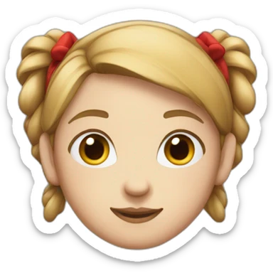 A girl with two red ponytails sticker