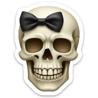 skull with black bow  sticker