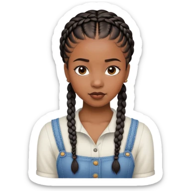 back of african girls head sticker