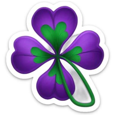 An entirely PURPLE four-leaf clover sticker