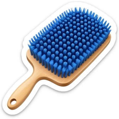 Denim hair brush sticker