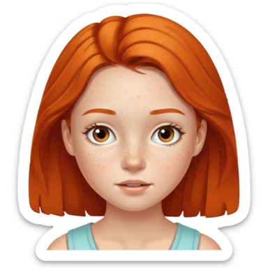 chica joven con pecas sticker